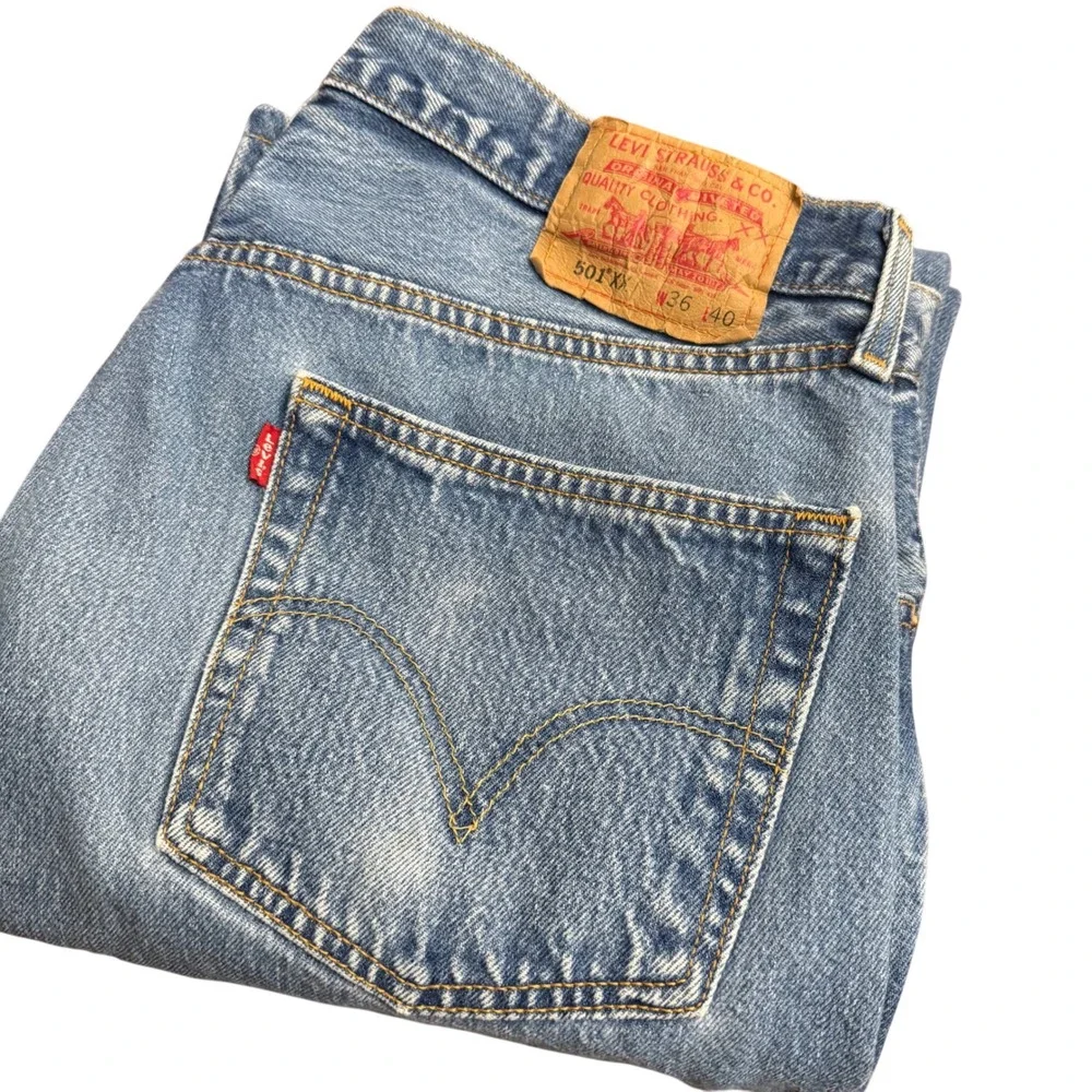 Levis 501XX Mens Blue Denim‎ Jeans 36x40(34x34) Button-fly 2003 Y2K Vintage